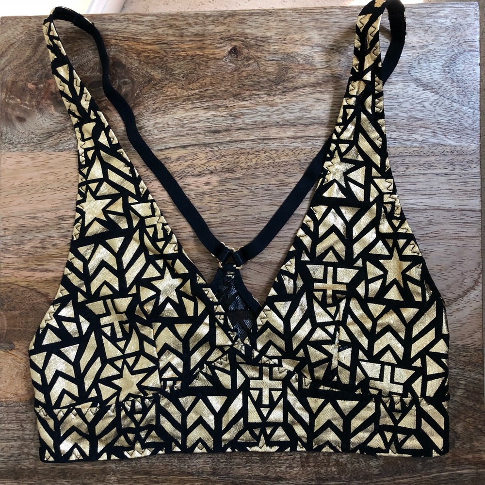 Free People Wonderland black & gold bralette - Picture 2 of 8